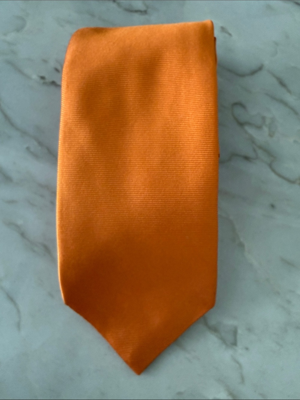 Textured Orange Men's Silk Classic Solid Color